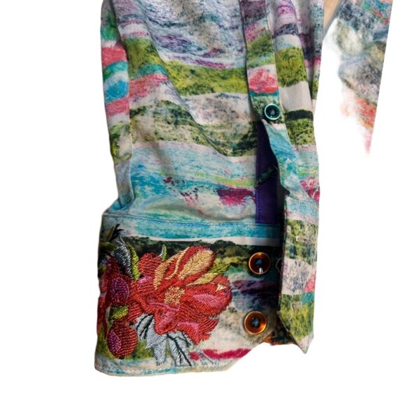 Robert Graham Bedouins Multicolor Summer Sunset Stripe Shirt Size M - Picture 6 of 10